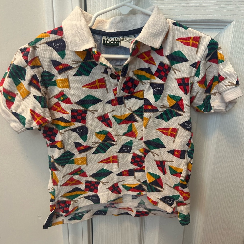 Vintage Izod Polo Flag Pattern